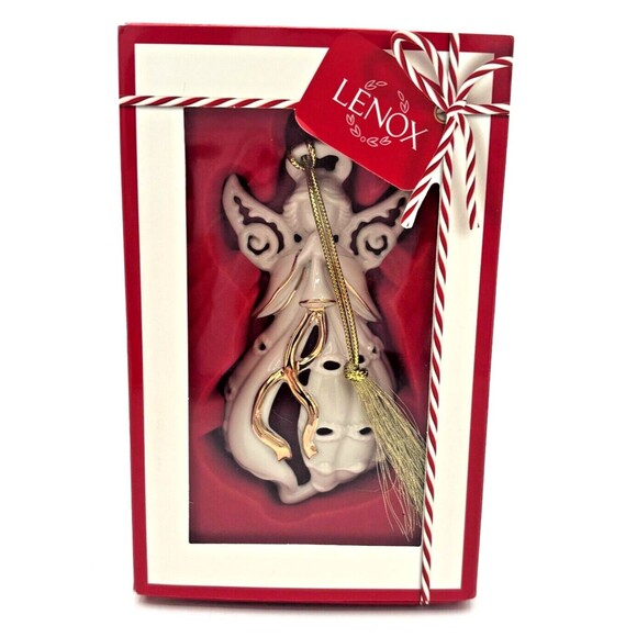 Lenox‎ Angel of The Sea Christmas Holiday Ornament Porcelain 24K Gold Paint Trim - Picture 1 of 11